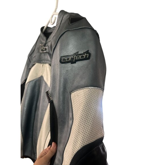 Cortech Impulse Motorcycle Jacket Men 2XL Leather Black Metallic Reflective Pads - Picture 11 of 16